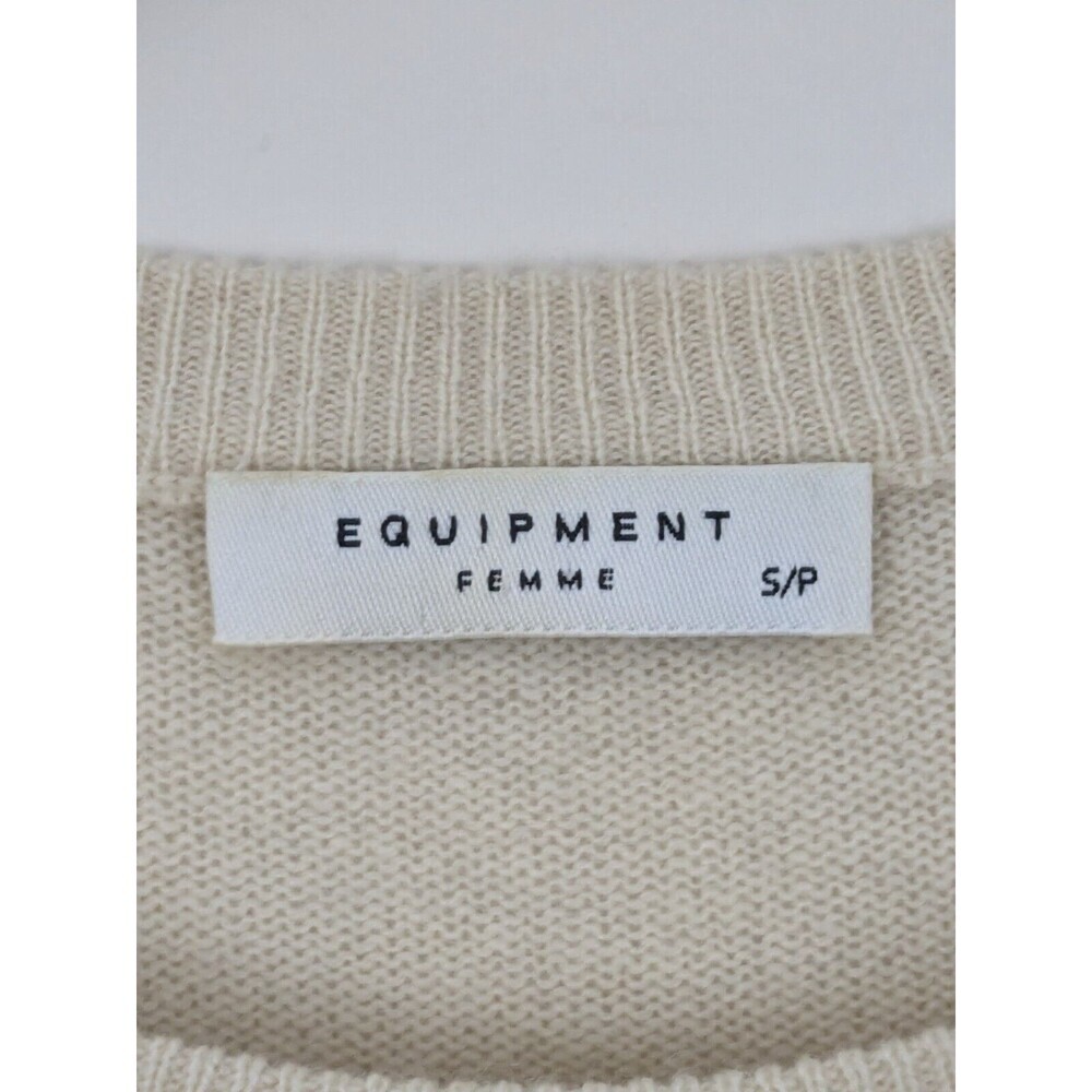 Equipment Femme Womens Cashmere Heart Print Sweater Ivory Pink Size Small - Picture 2 of 6